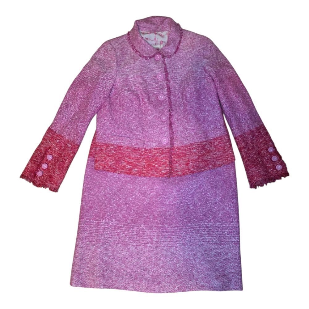 NEW MAISON COMMON Pink Tweed Skirt Suit - Size‎ 40